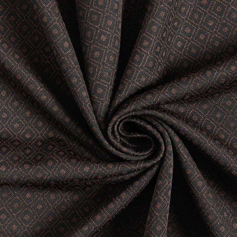 Stretch jacquard ruiten – zwart/bruin,  image number 3