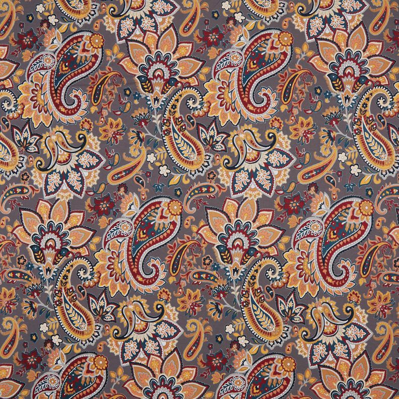 Viscosejersey Paisley – steengrijs/mosterd,  image number 1