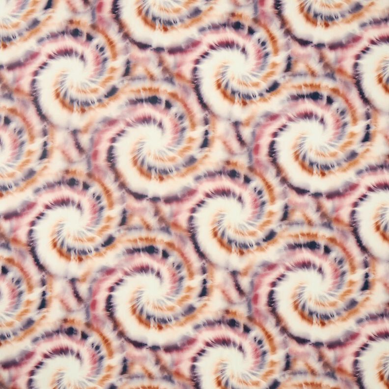 Viscosestof batik spiralen – creme/bruin,  image number 1