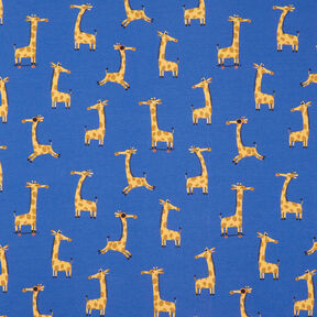 Katoenjersey sportieve giraffen – koningsblauw, 