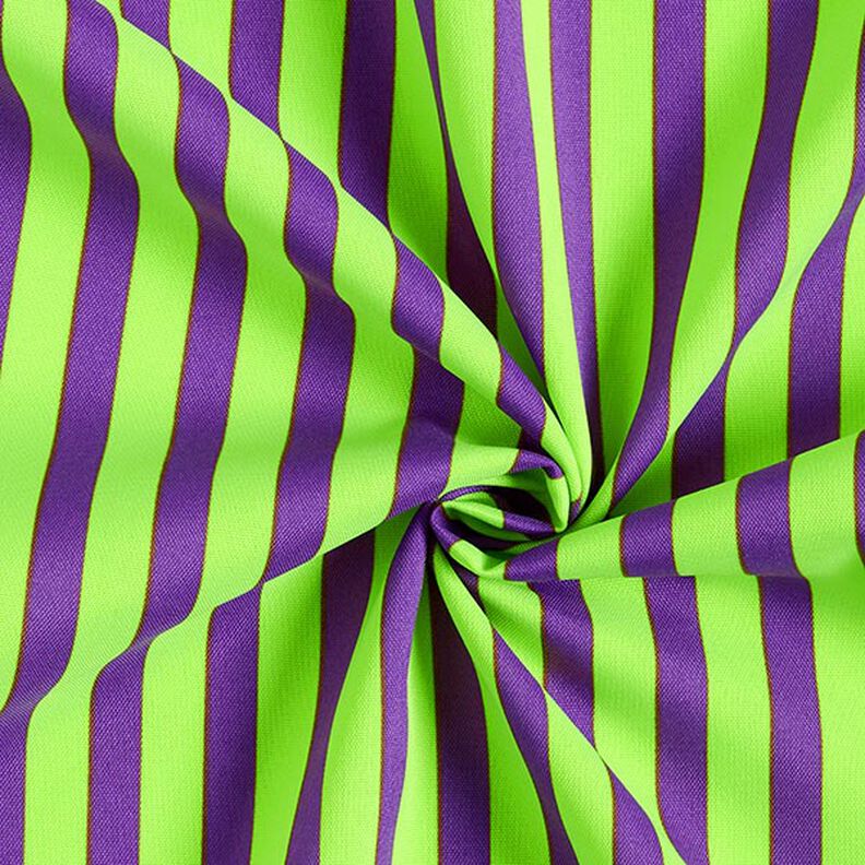 Carnavalstof verticale strepen – neongeel/lila,  image number 3