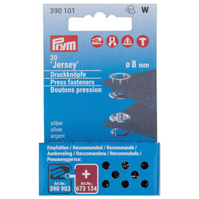 Jersey drukknopen navulset [20 stuks | Ø 8 mm] | Prym – zilver metallic, 