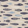 Decostof Half panama abstracte school vissen – natuur/blauw,  thumbnail number 1