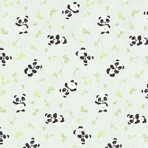 Katoenen stof Cretonne knuffelige panda – groen, 
