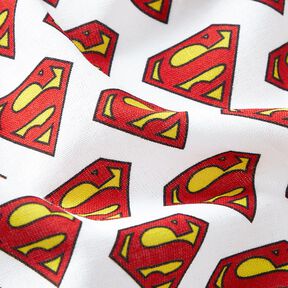 Katoenpopeline Superman-logo Licentiestof | DC Comics – wit, 