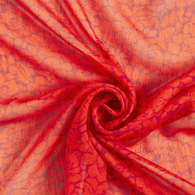 Viscose chiffon bloemenornamenten – rood/karmijnrood,  image number 4