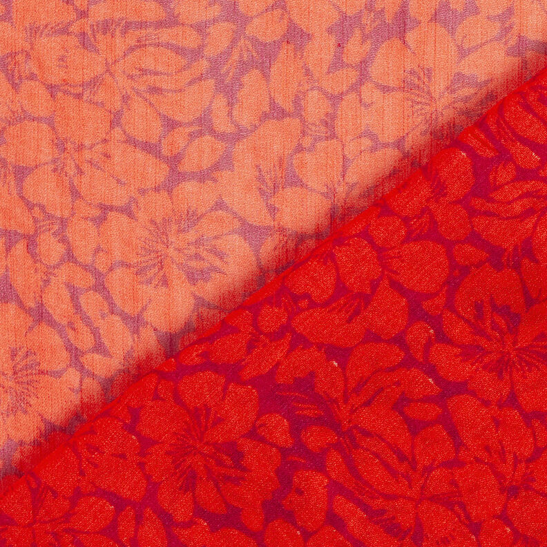 Viscose chiffon bloemenornamenten – rood/karmijnrood,  image number 5