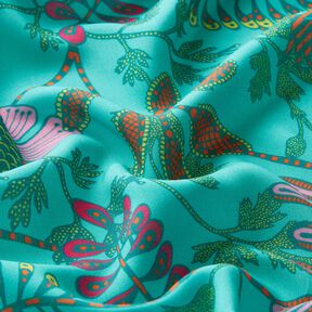 Strandlaken pareo paneel kleurrijke takken – aquablauw/purper, 