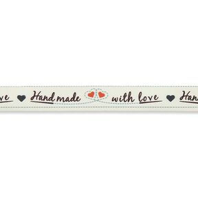 Band Handmade with Love [ 15 mm ] – ecru/rood, 