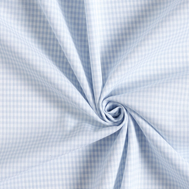 Katoenen stof Vichy ruit 0,2 cm – licht jeansblauw/wit,  image number 3