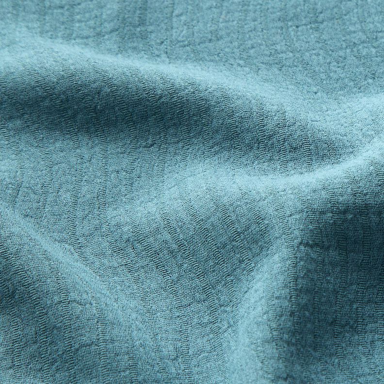 Linnen-katoen-mix Jacquard Golvenmotief – duifblauw,  image number 2