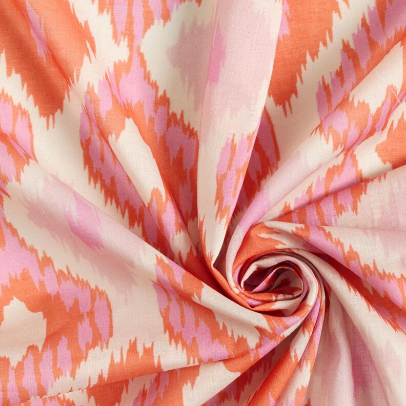 Katoenvoile Ikat-look – beige/oranje,  image number 3