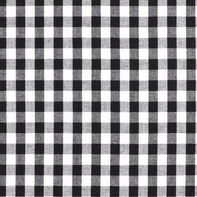 Katoenen stof Vichy ruit 1 cm – zwart/wit,  image number 1