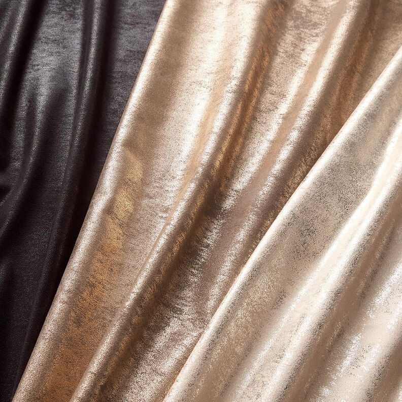 Stretchvelours metallic – beige/goud metallic,  image number 5