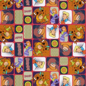 Katoenpopeline Scooby Doo als stripverhaal Licentiestof – rood/kleurenmix, 