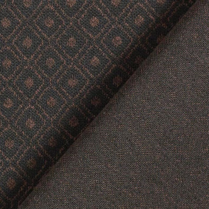 Stretch jacquard ruiten – zwart/bruin,  image number 4