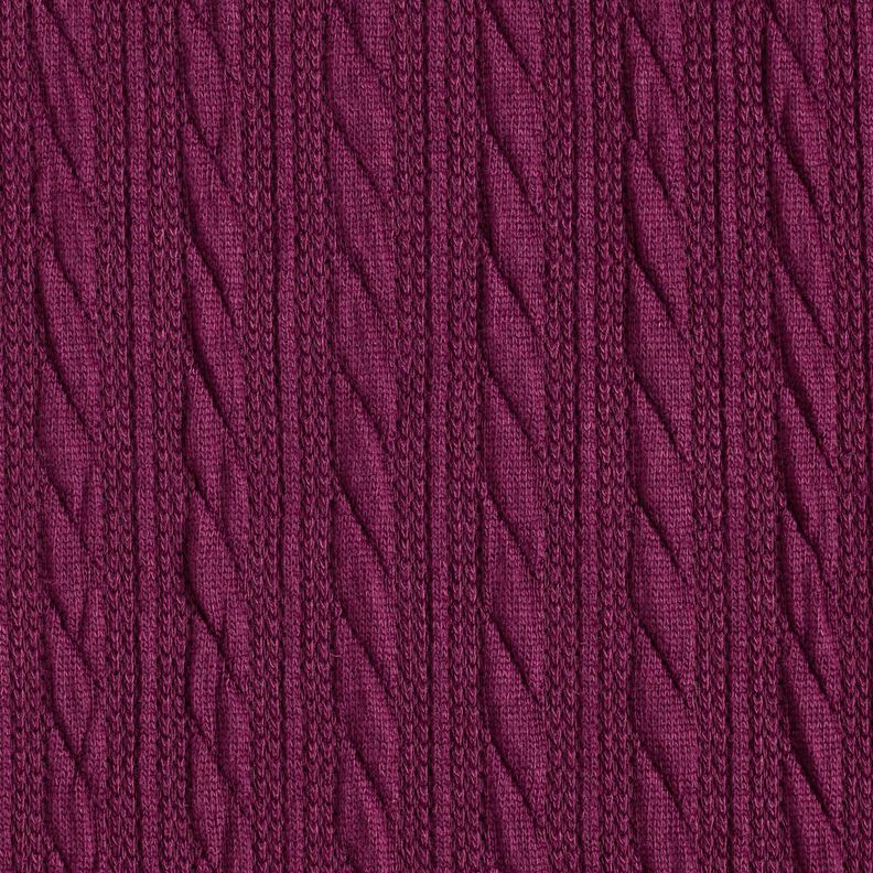 Tricot Cloqué Kabelsteekpatroon – merlot,  image number 1