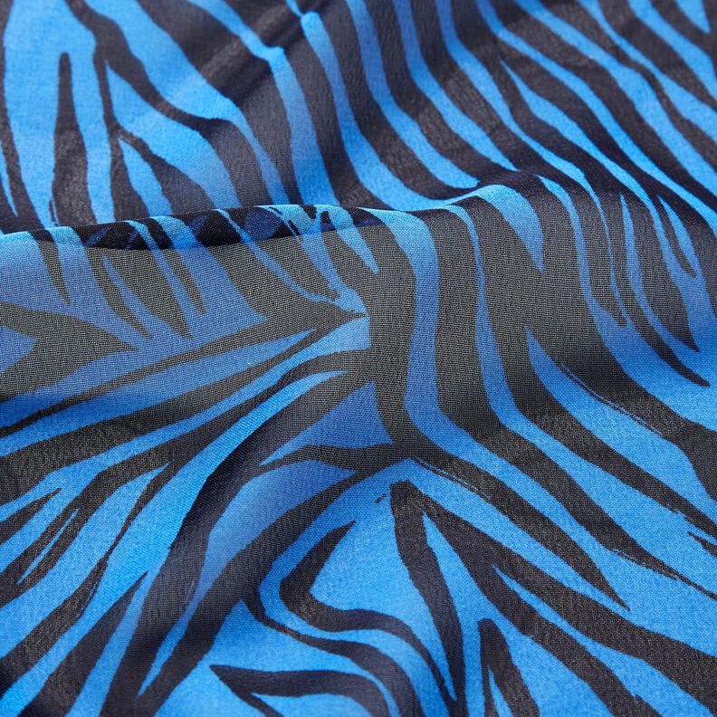 Chiffon zebrastrepen – blauw/zwart,  image number 2