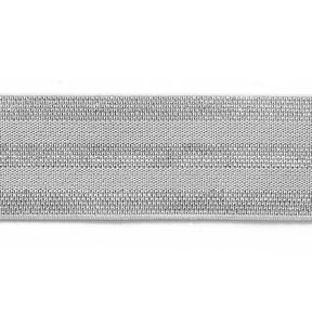Gestreepte elastiek [40 mm] – lichtgrijs/zilver, 