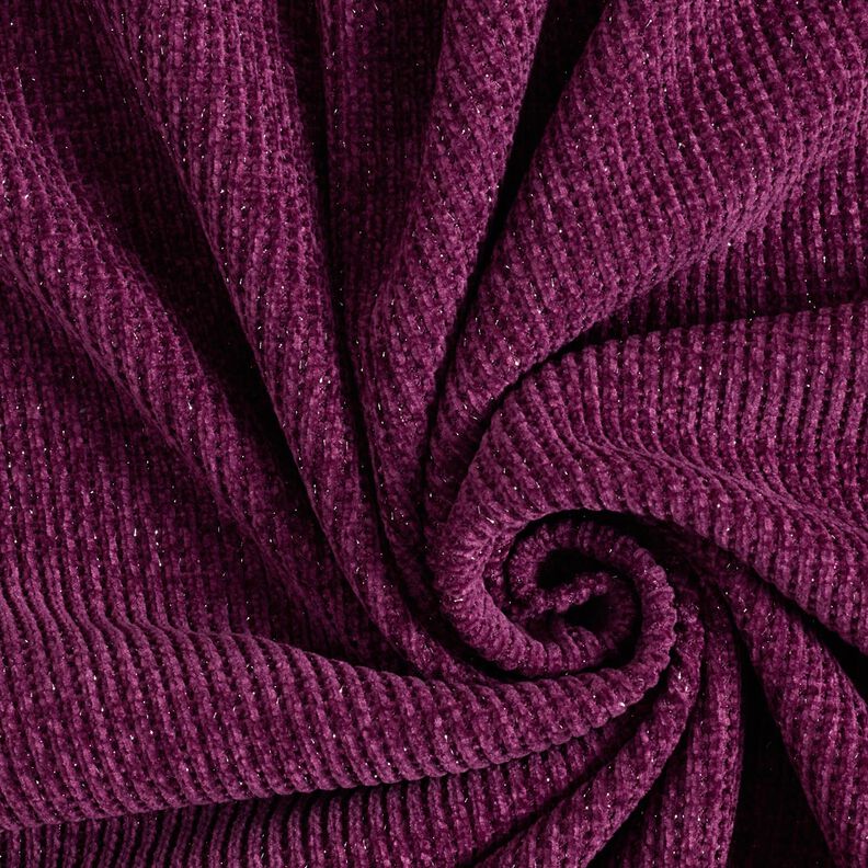 Glitter chenille – aubergine/zilver metallic,  image number 3