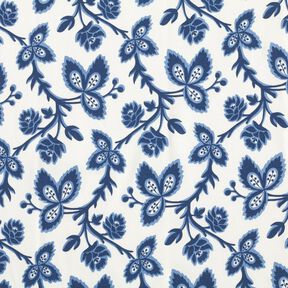 Katoenjersey Hoptakken – jeansblauw/wit, 