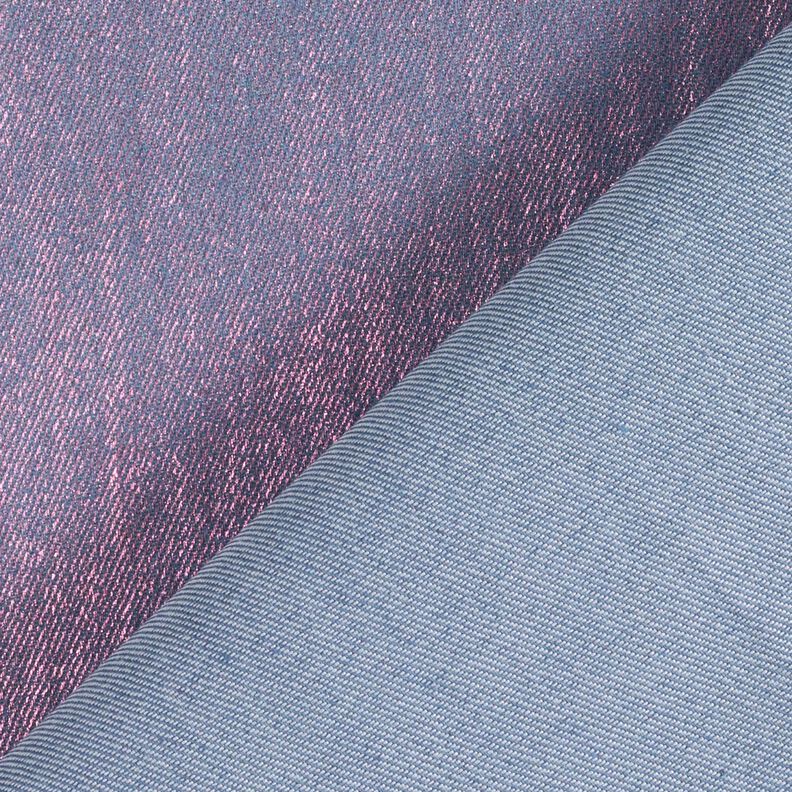 Denimstretch metallic – blauwgrijs/intens roze,  image number 4