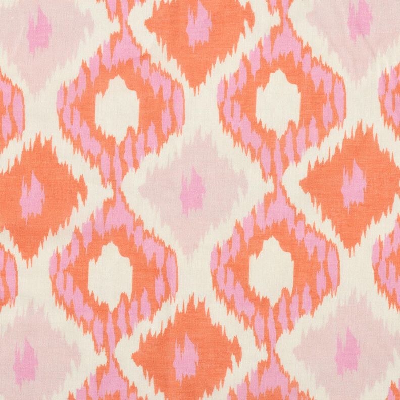 Katoenvoile Ikat-look – beige/oranje,  image number 1