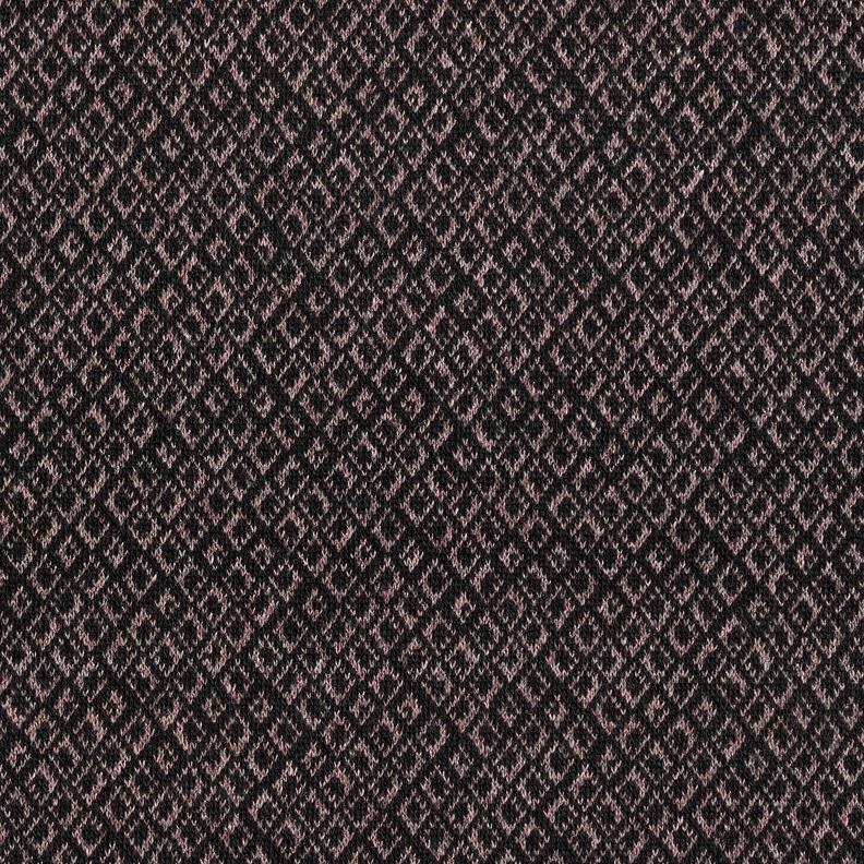 Gebreid jacquard onregelmatige ruiten – bruin/zwart,  image number 1