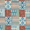 Katoenen stof Cretonne bloemen patchwork – blauw,  thumbnail number 1