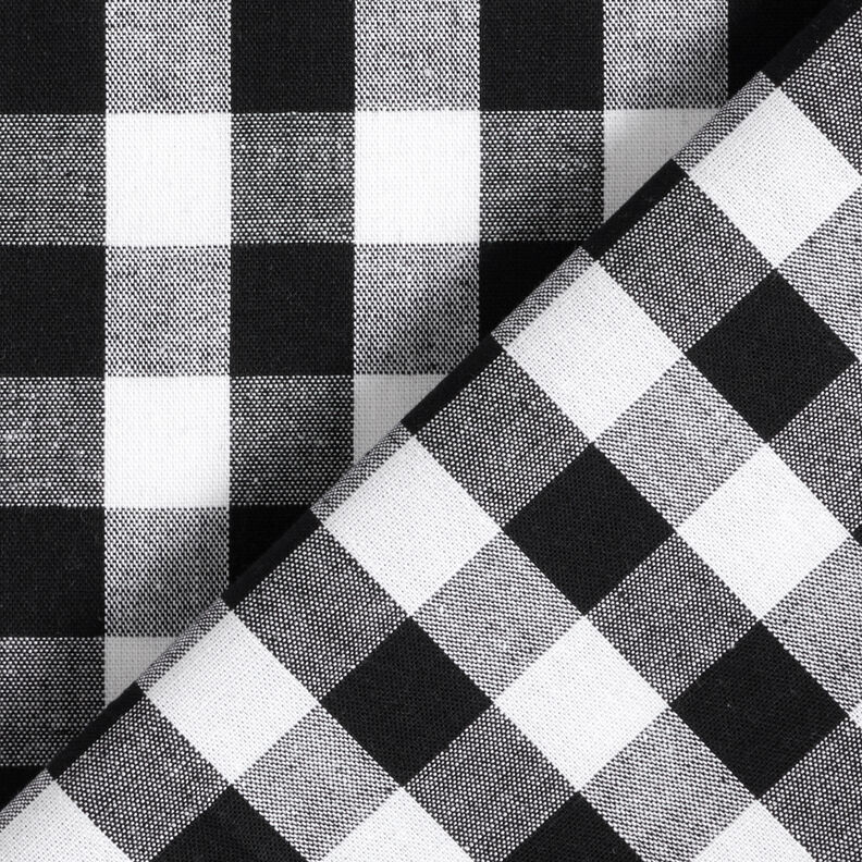 Katoenen stof Vichy ruit 1,7 cm – zwart/wit,  image number 4