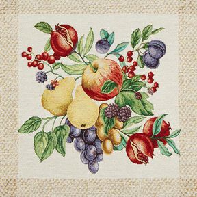 Decopaneel Gobelin kleurrijke vruchten – lichtbeige/karmijnrood, 
