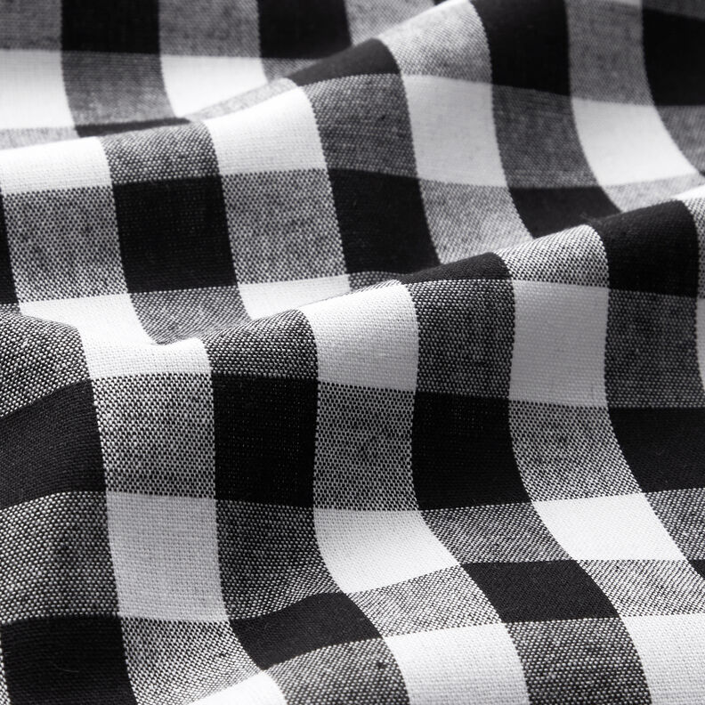 Katoenen stof Vichy ruit 1,7 cm – zwart/wit,  image number 2