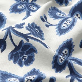 Katoenjersey Hoptakken – jeansblauw/wit, 