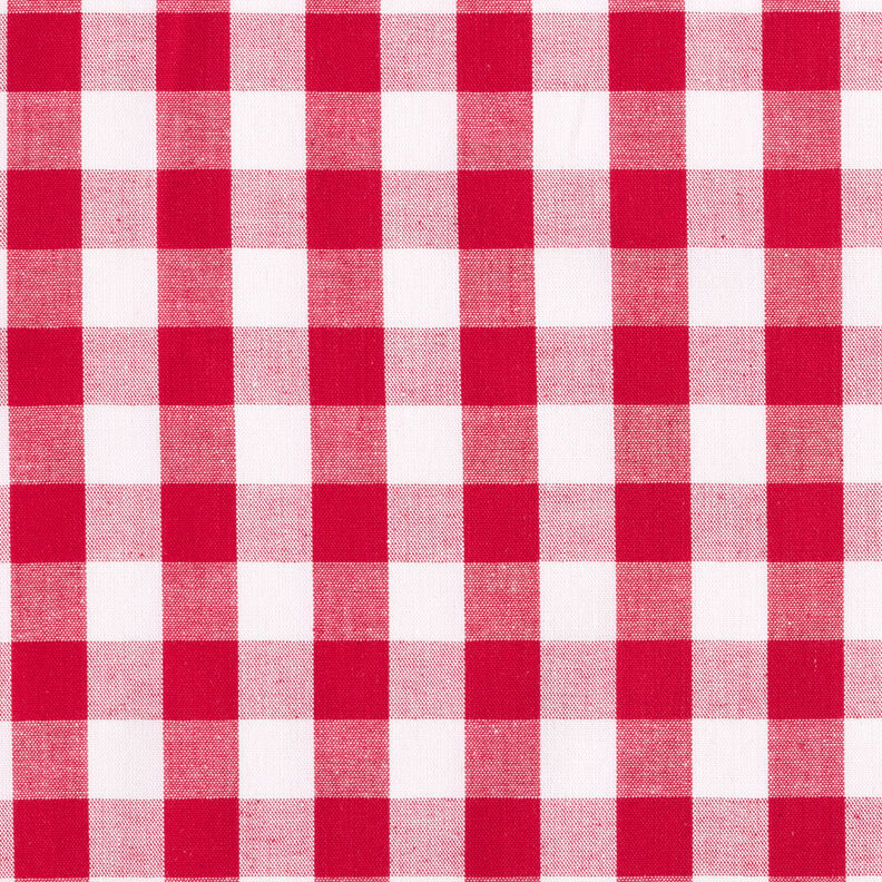 Katoenen stof Vichy ruit 1,7 cm – rood/wit,  image number 1