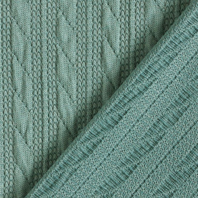 Tricot Cloqué Kabelsteekpatroon – eucalyptus,  image number 4