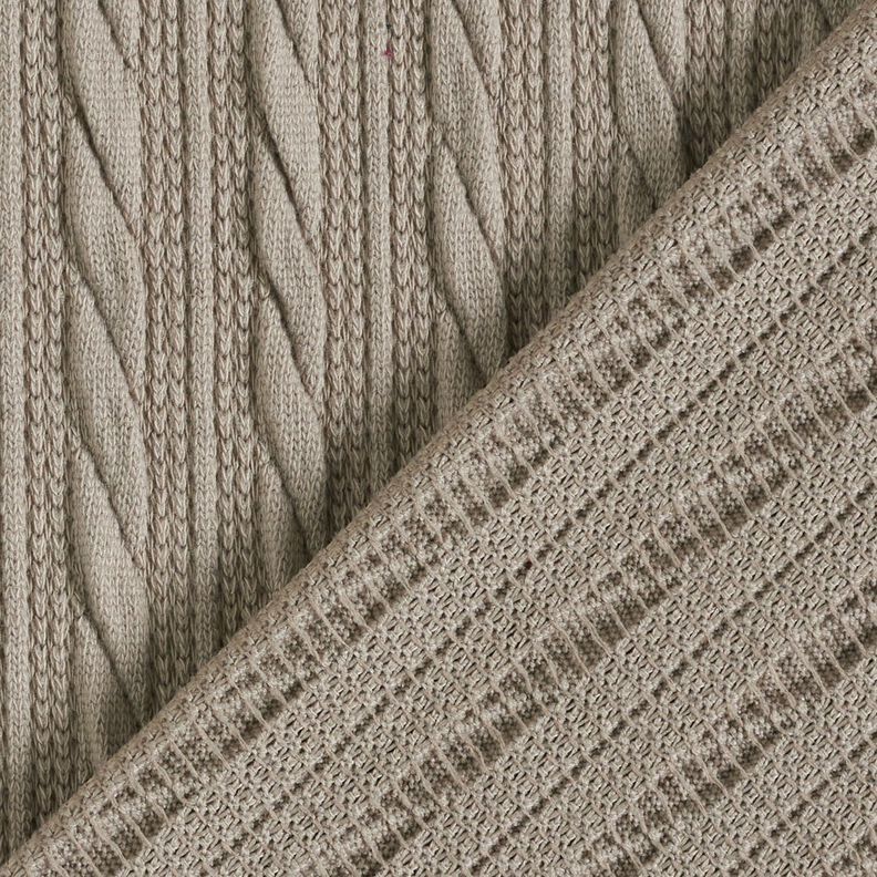 Tricot Cloqué Kabelsteekpatroon – zilvergrijs,  image number 4