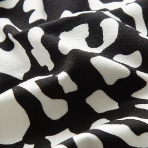 Viscosejersey abstracte luipaardvlekken – zwart/wit, 