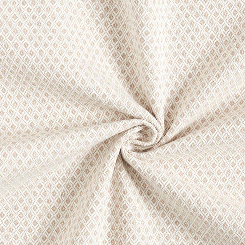 Decostof Jacquard Kleine ruiten – donkerbeige,  image number 1