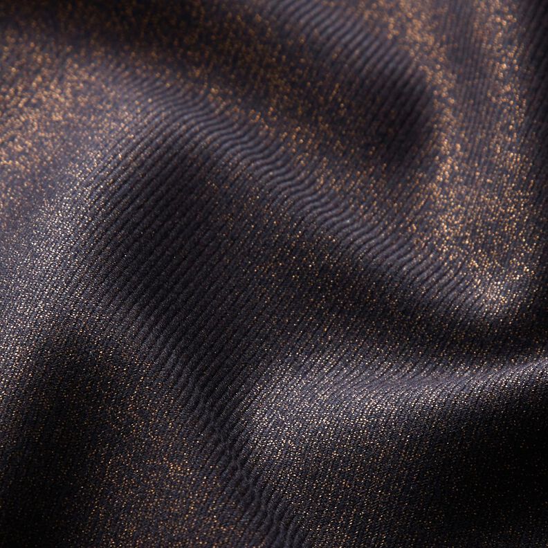 Stretch gabardine glitters – nachtblauw/brons,  image number 3