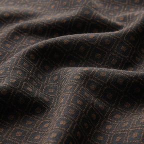 Stretch jacquard ruiten – zwart/bruin, 