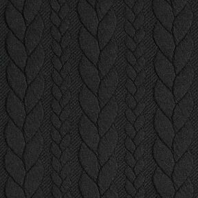 Jerseyjacquard cloqué kabelsteekpatroon – zwart, 