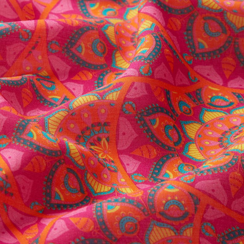 Viscose voile mandala – purper/oranje,  image number 2