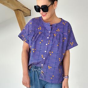 FRAU SUZY - losse blouse met korte mouwen en ruches, Studio Schnittreif | XS - XXL, 