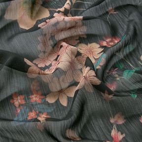 Chiffon bloemenweide – zwart, 