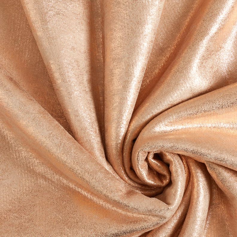 Mantelstof bontzijde en gouden glans – cashew/rosé goud metallic,  image number 1