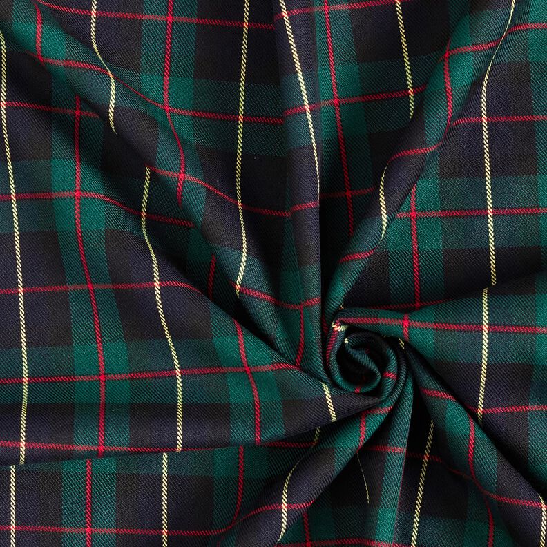 Viscosemix tartan ruit – dennengroen/zwart,  image number 3