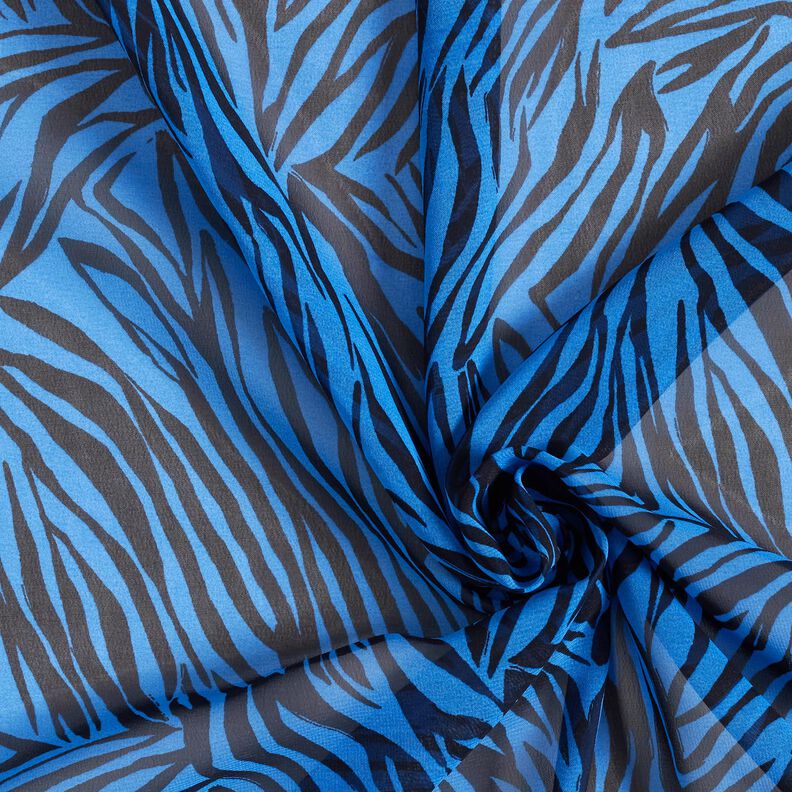 Chiffon zebrastrepen – blauw/zwart,  image number 3