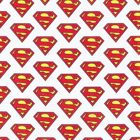 Katoenpopeline Superman-logo Licentiestof | DC Comics – wit, 