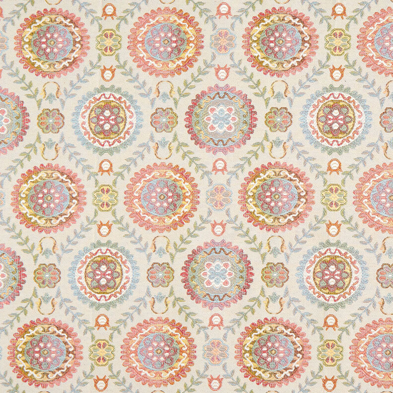 Decostof Jacquard bloementapijt – lichtbeige,  image number 1