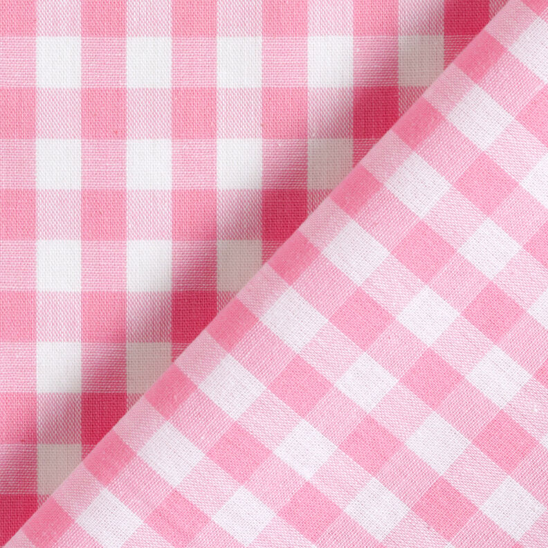 Katoenen stof Vichy ruit 1 cm – roze/wit,  image number 4